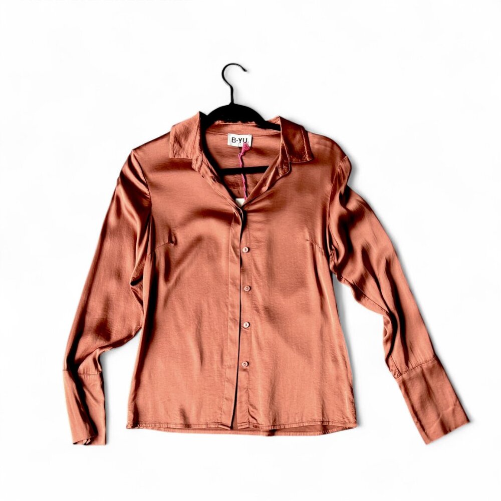 Terracotta Satin Blouse